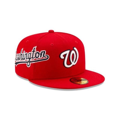 Washington Nationals Gorra | New Era MLB Slant 59fifty Fitted Cap Mexico - Rojos